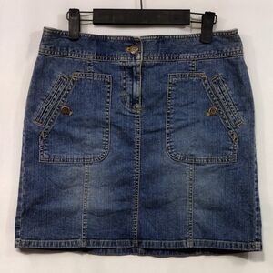 Vintage LOFT Denim Mini Skirt Women's 4 Blue Boho Retro 90s Y2K Casual Beach